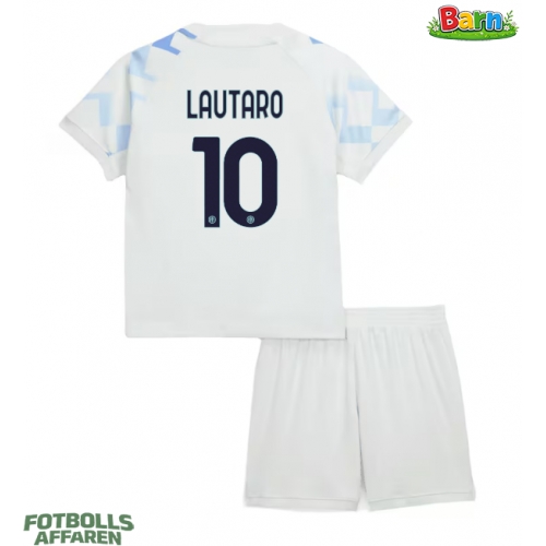 Inter Milan Lautaro Martinez #10 Bortaställ Barn 2025-26 Kortärmad (+ Korta byxor)